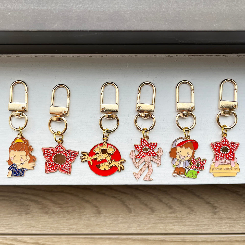 Lot de 6 porte-clés chibi Stranger Things série 2 vu de face