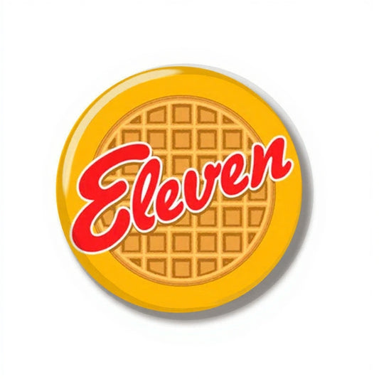 Badge 44 mm Stranger Things gaufre Eleven vu de face