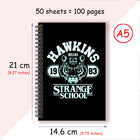 Notizbuch A5 Stranger Things Hawkins Strange School schwarz