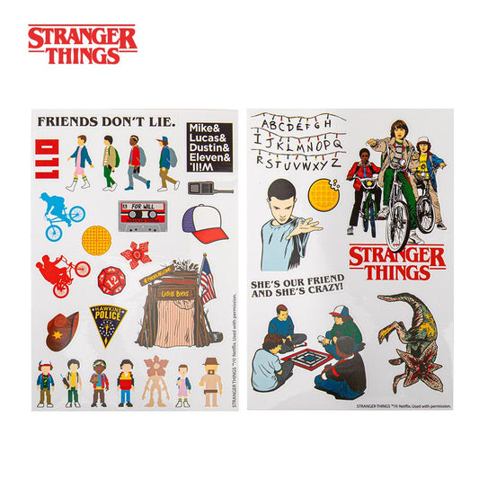 Planches de stickers Stranger Things saison 1 vu de face