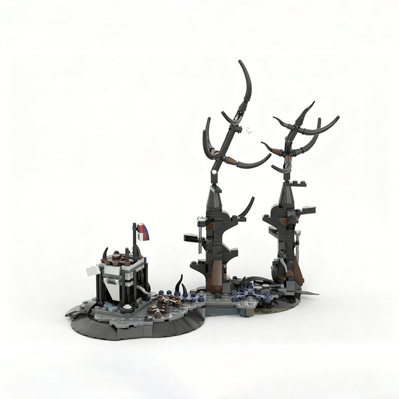 Diorama à construire Stranger Things forêt du Monde à l'Envers 359 pièces vu de face