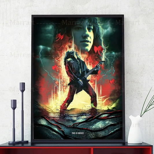 Poster Stranger Things Eddie et sa guitare vu de face