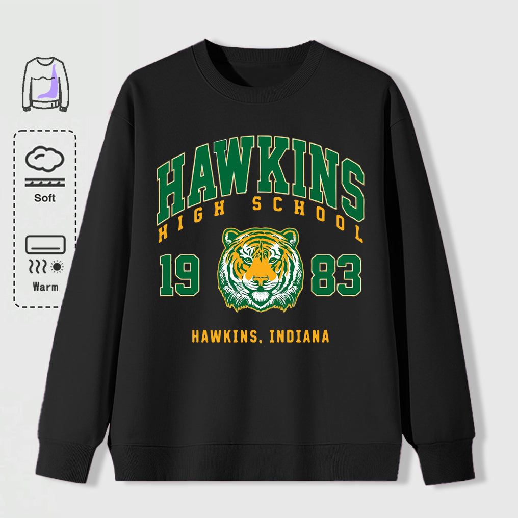 Sweat oversize Stranger Things Hawkins High School tigre – coloris Noir