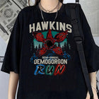 Damen-T-Shirt oversize Stranger Things Hawkins Demogorgon Run