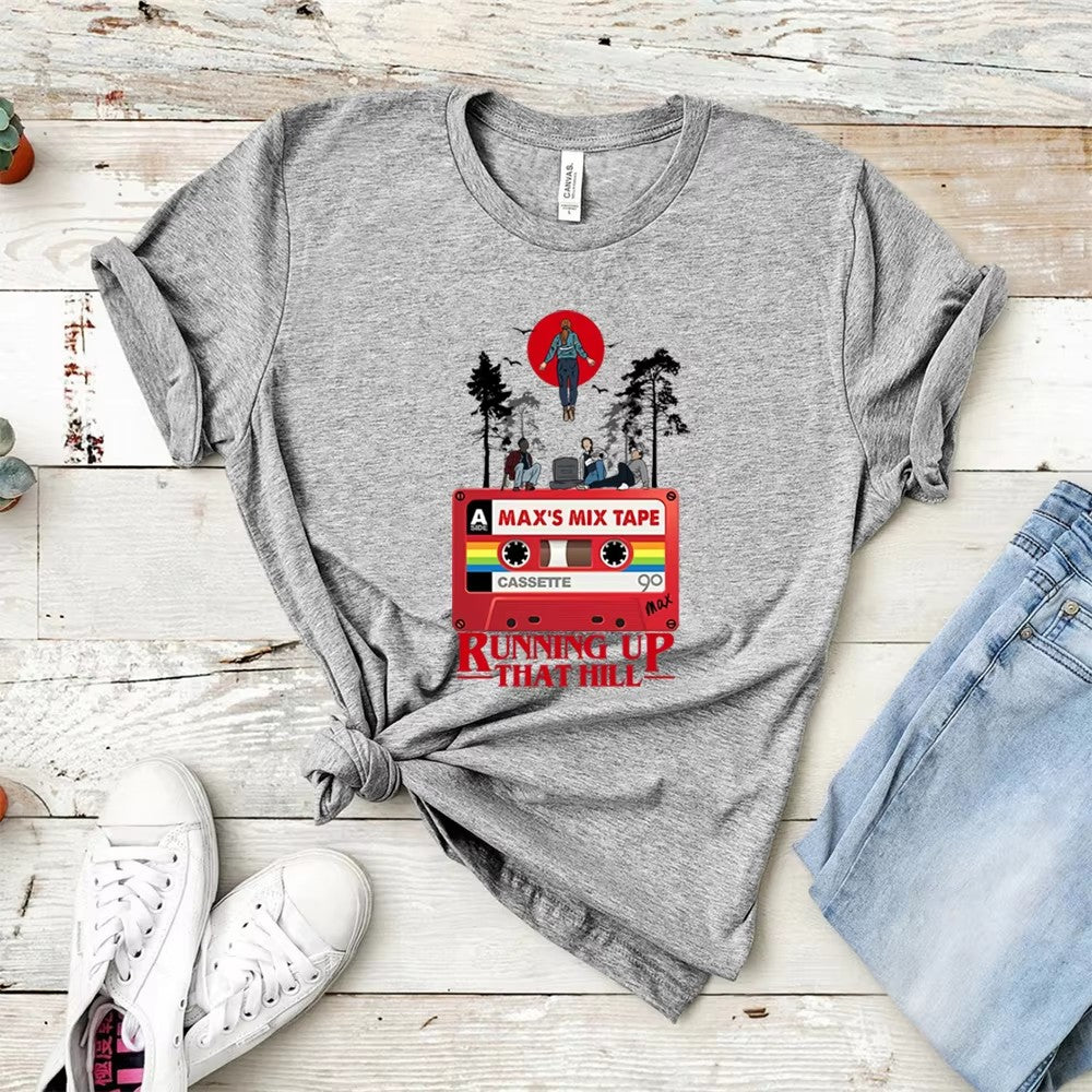 T-shirt femme Stranger Things Max's Mixtape – coloris Gris