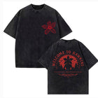 Herren-T-Shirt im Used-Look Stranger Things Welcome to Hawkins kopfüber