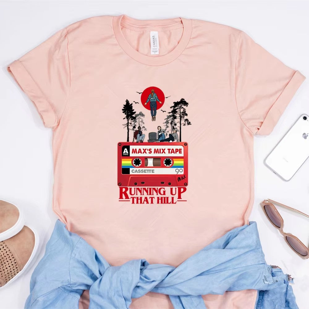 T-shirt femme Stranger Things Max's Mixtape – coloris Rose