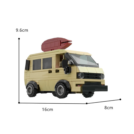 Van Surfer Boy Pizza Stranger Things à construire vu de face