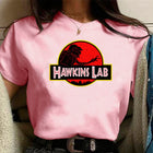 Damen-T-Shirt rosa Stranger Things Hawkins Lab