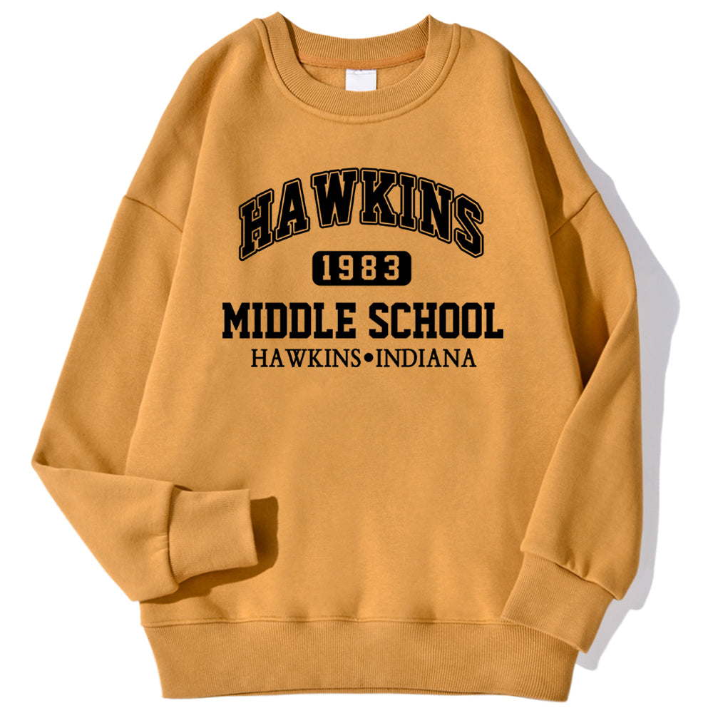 Sweat Stranger Things Hawkins Middle School homme – coloris Kaki