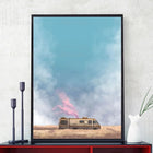 Poster Stranger Things der Van auf der Straße