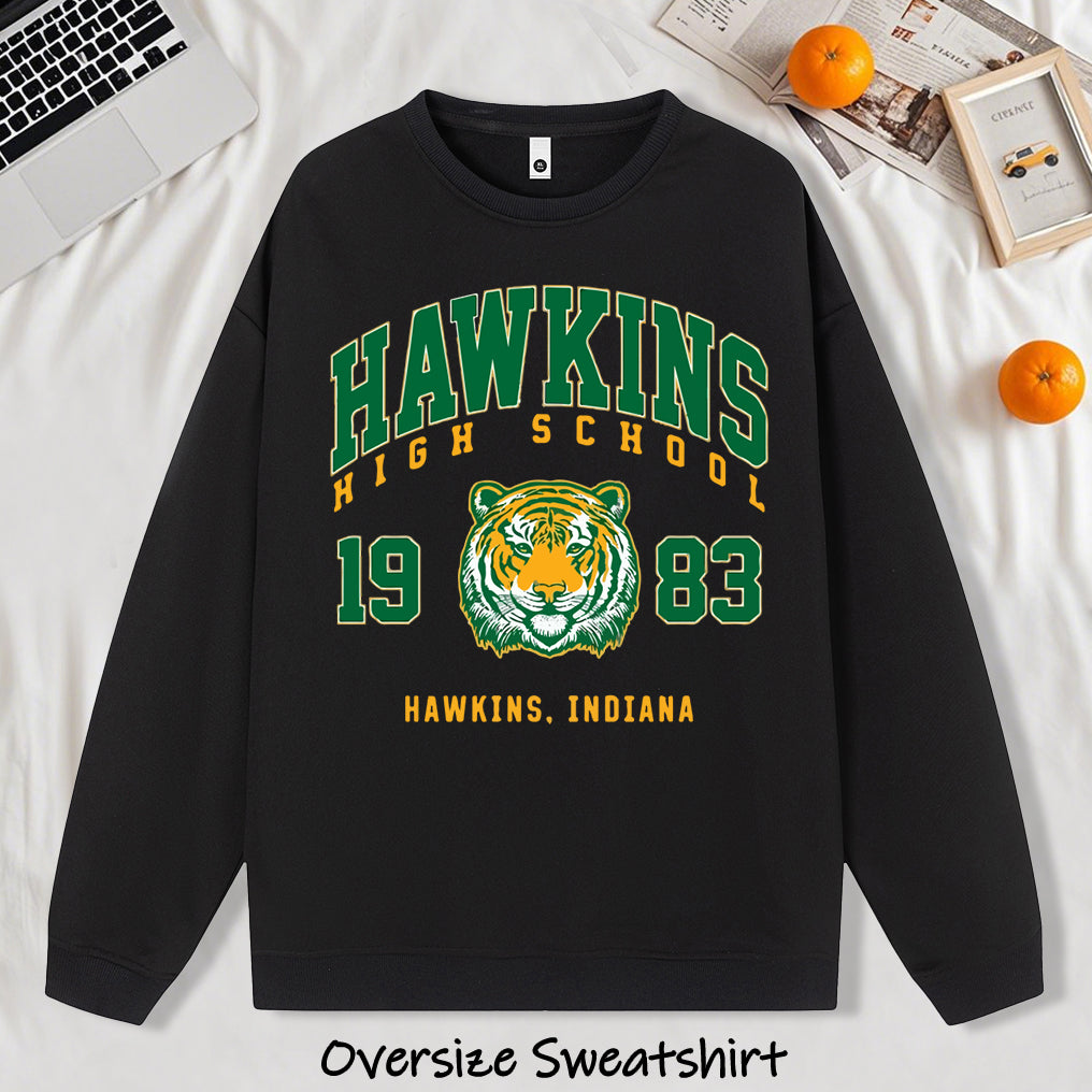 Sweat oversize Stranger Things Hawkins High School tigre – coloris Noir 2
