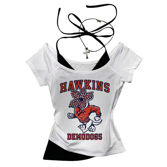 Crop top Stranger Things Hawkins Demodogs vu de face