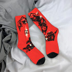 Socken Stranger Things die Clique im Comic-Stil rot