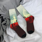 Socken Stranger Things Silhouetten unter rotem Himmel