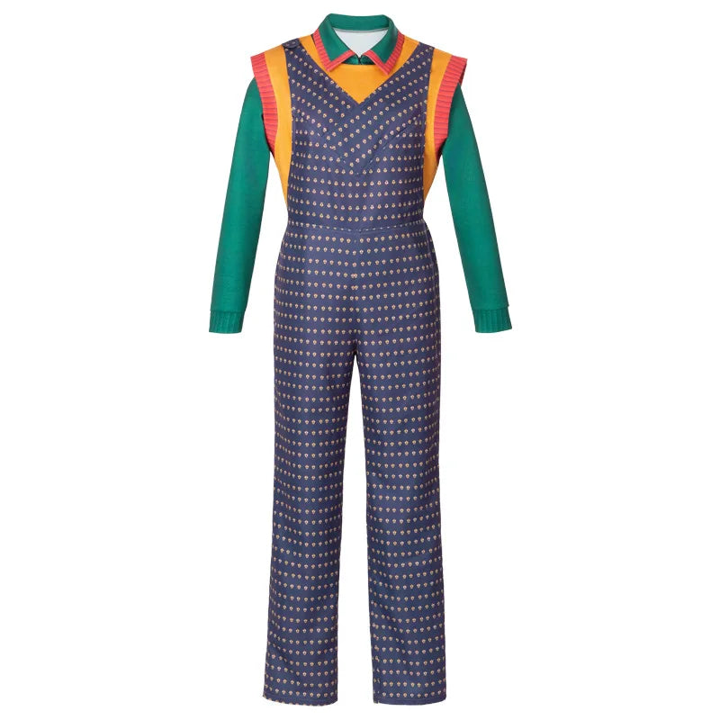 Cosplay-Kostüm Holly Wheeler Stranger Things Staffel 5, Damen-Set: lila Overall, grünes Oberteil und orangefarbene Weste