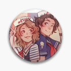 Button Stranger Things Scoops Ahoy Steve und Robin gezeichnet