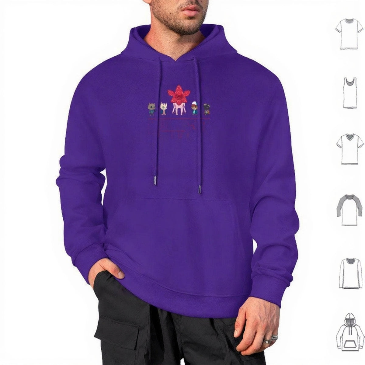 Hoodie Stranger Things Stranger Kittens – coloris Violet
