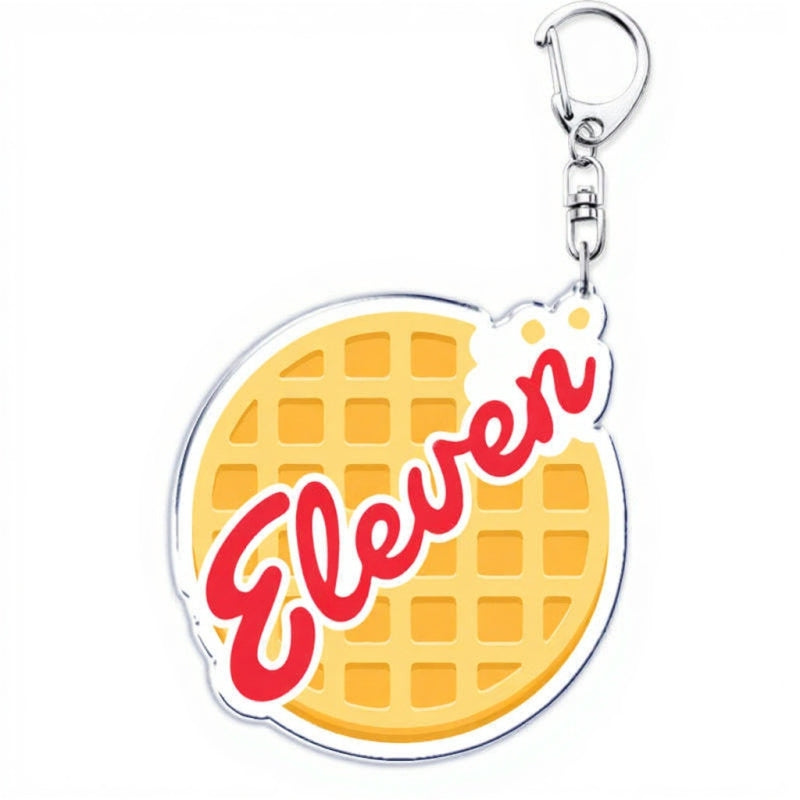 Porte-clés Stranger Things gaufre Eleven vu de face