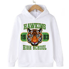 Kinder-Pullover Stranger Things Hawkins High School 1983 weiß