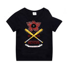 Kinder-T-Shirt schwarz Stranger Things gekreuzte Schläger
