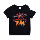 Kinder-T-Shirt schwarz Stranger Things Demogorgon Run