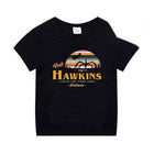 Kinder-T-Shirt schwarz Stranger Things Hawkins Indiana