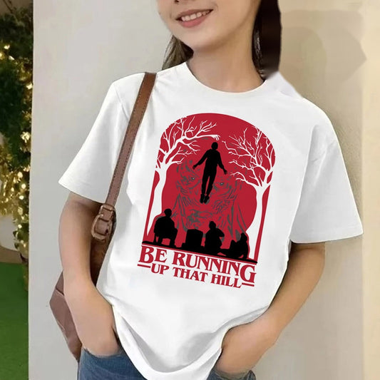 T-shirt enfant Stranger Things Be Running Up That Hill vu de face