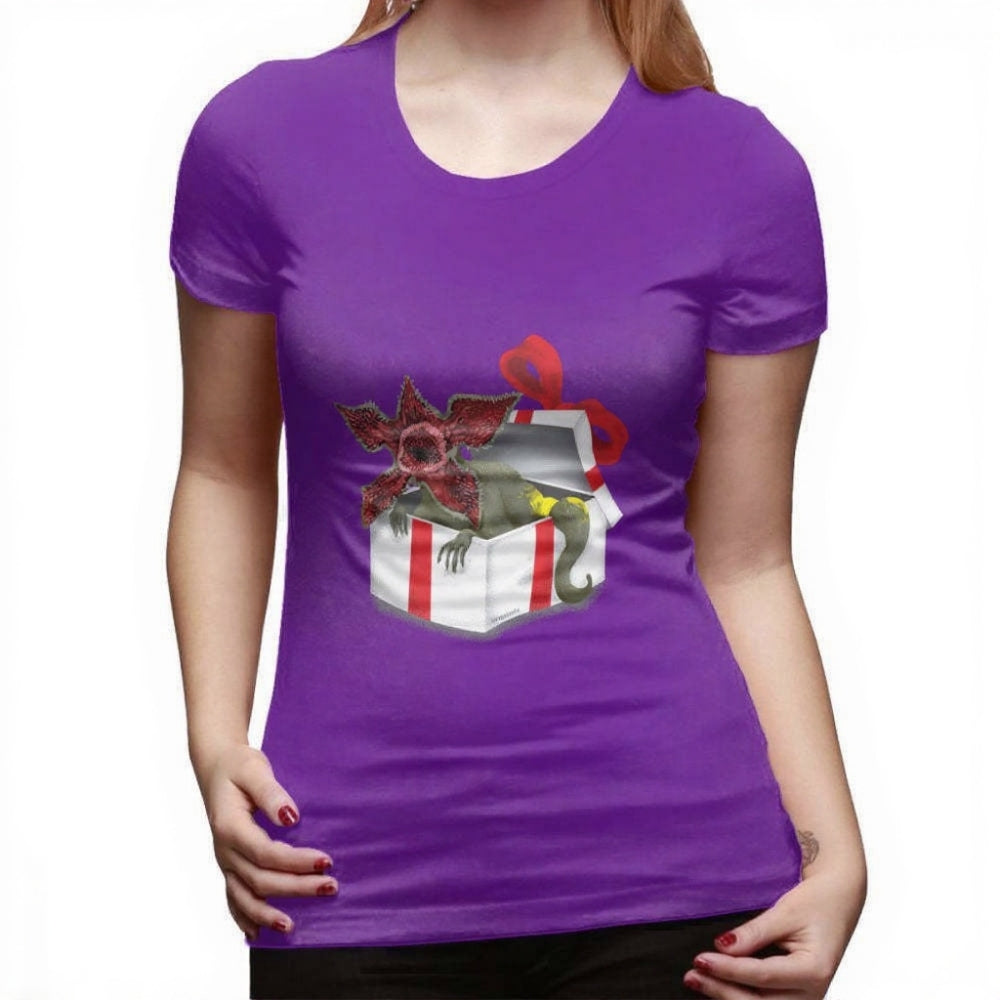 T-shirt femme Stranger Things Demogorgon cadeau de Noël – coloris Violet