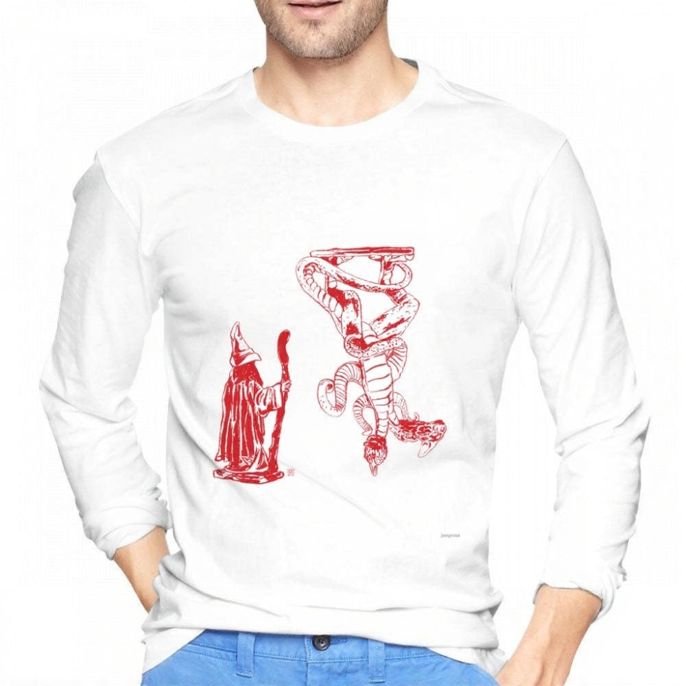 T-shirt homme manches longues Stranger Things croquis du Demogorgon – coloris Blanc